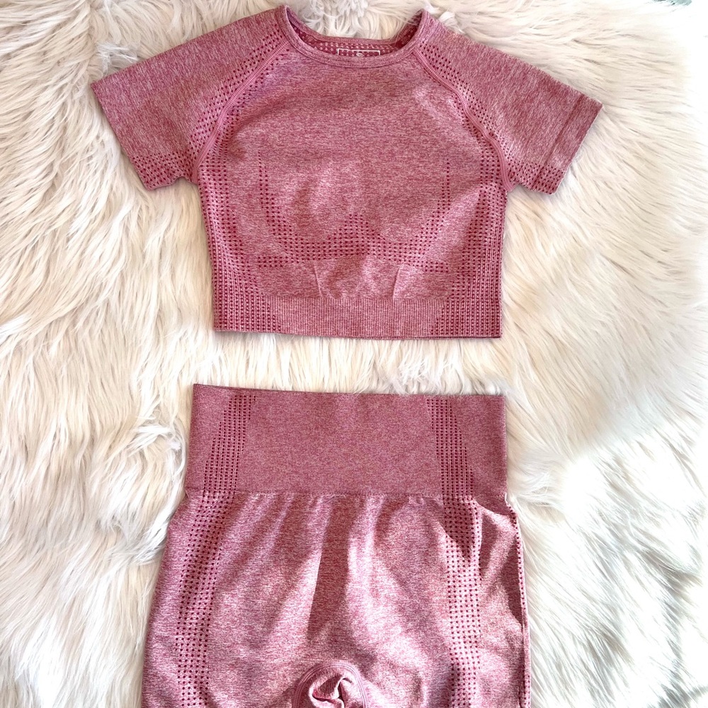 Pink Gymshark Dupe Workout Set